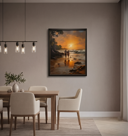 Romantic Couple Canvas Wall Art for Bedroom