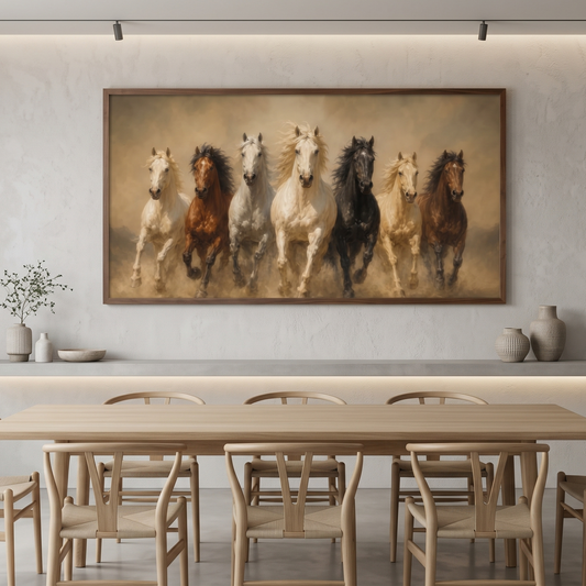 Seven Horses Luxury Frame Wall Art