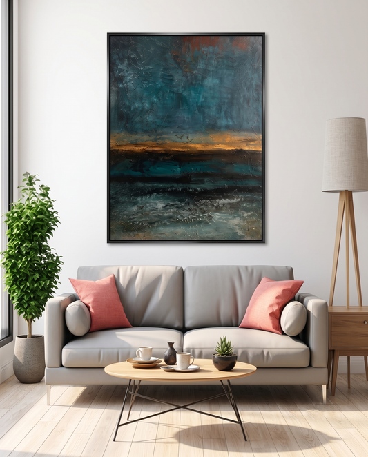 Moody Seascape Dark Atmospheric Canvas Wall Art