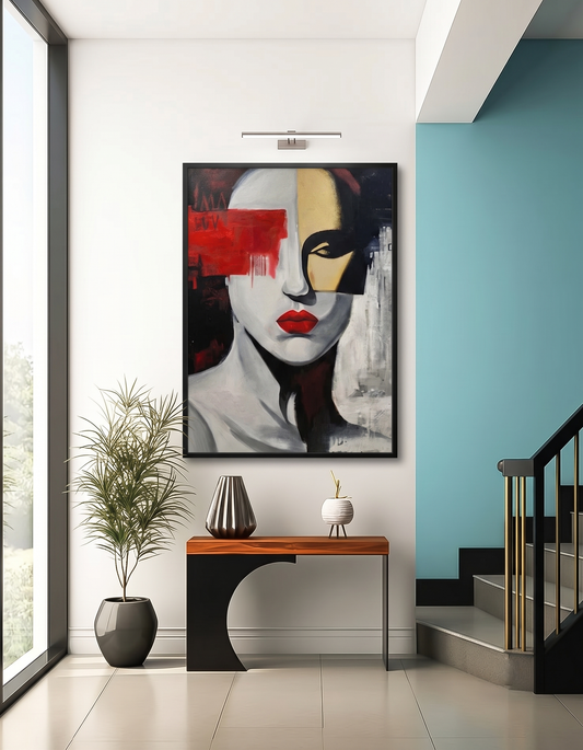 Grey And Black Women Canvas Frames Wall Art