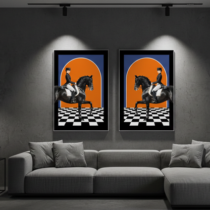 Classic Nobility Equestrian Poster Prints Contemporary Horse Riding Canvas Painting Wall Art Mural For Living Room Home Decor