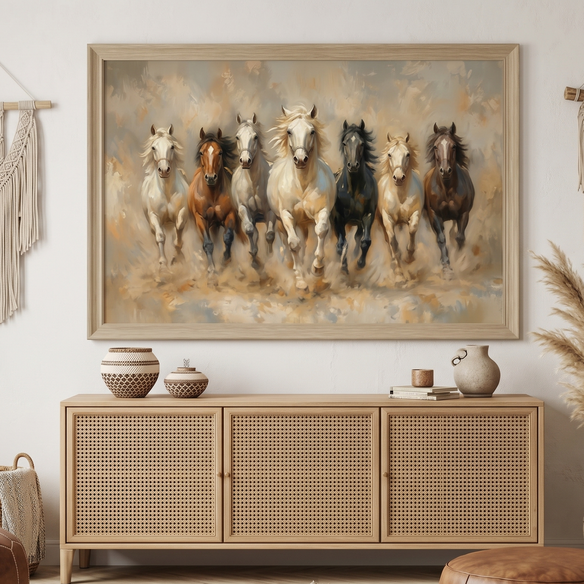Majestic Running Horses Frame Wall Art