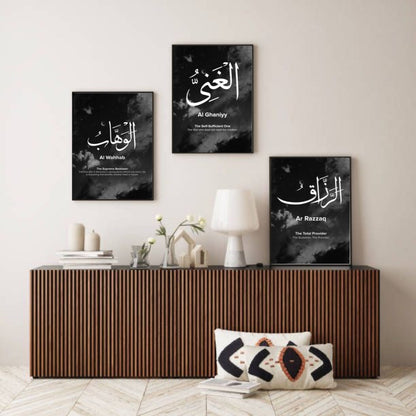 Names of Allah - 3 panel art