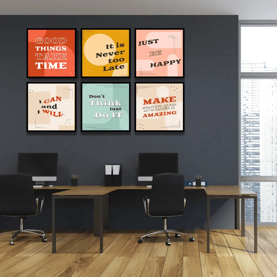 Office Inspirational Quotes (6 Panel) Wall Art