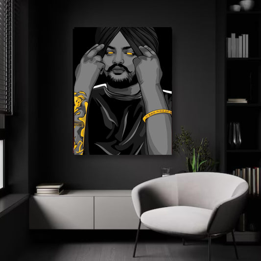 Sidhu Moosewala Armed Pose - Realistic Print 5