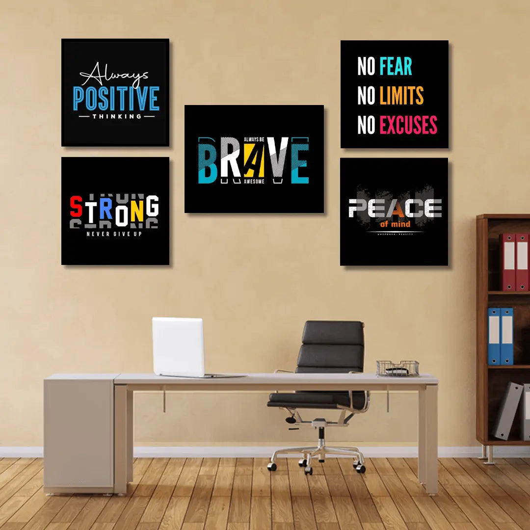 Premium Vectors Motivational Quote (5 Panel) Wall Art