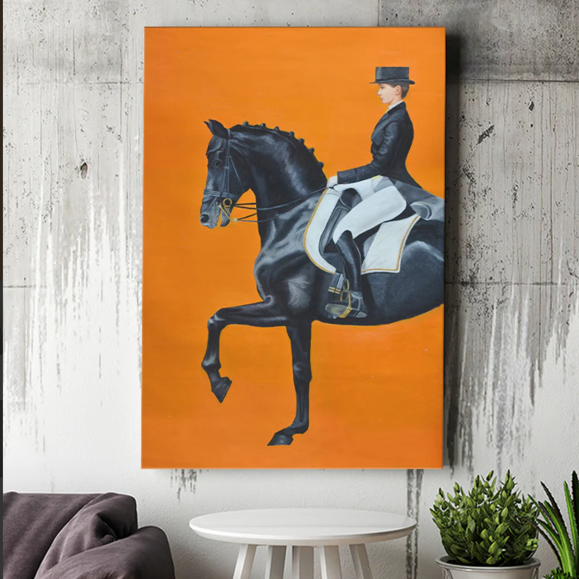 Orange Horse Running Wall Art l Wall Art