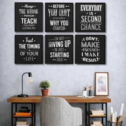 Motivational Buisness Qoutes (6panel) Wall Art