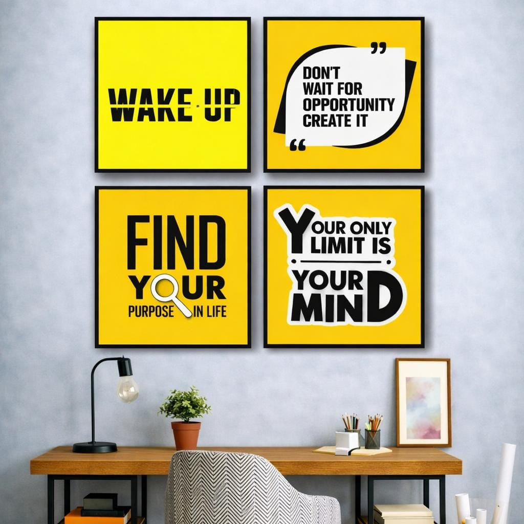 Motivational Quotes (4 Panel) Wall Art