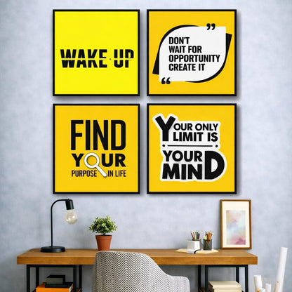 Motivational Quotes (4 Panel) Wall Art
