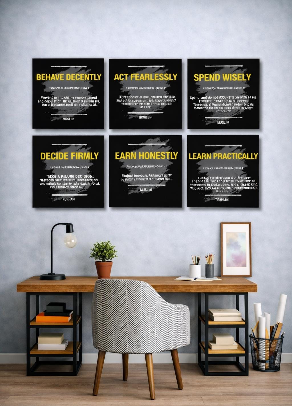 Positive Motivational Quotes (6Panel) Wall Art