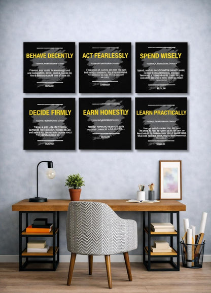 Positive Motivational Quotes (6Panel) Wall Art