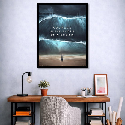Courage In the Face of Storm Motivational Canvas | Wall Art