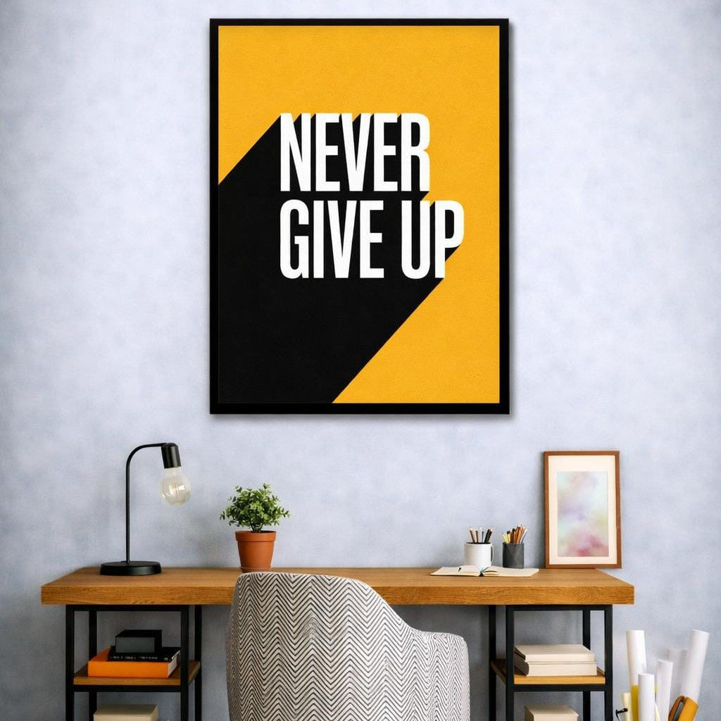 Never Give Up Motivational Canvas | Wall Art