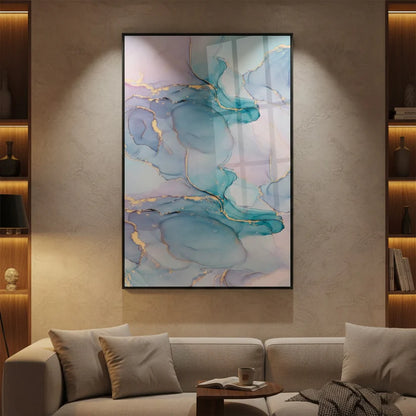 Swirled Pastel Gold Inkscape Water Canvas | Wall Art