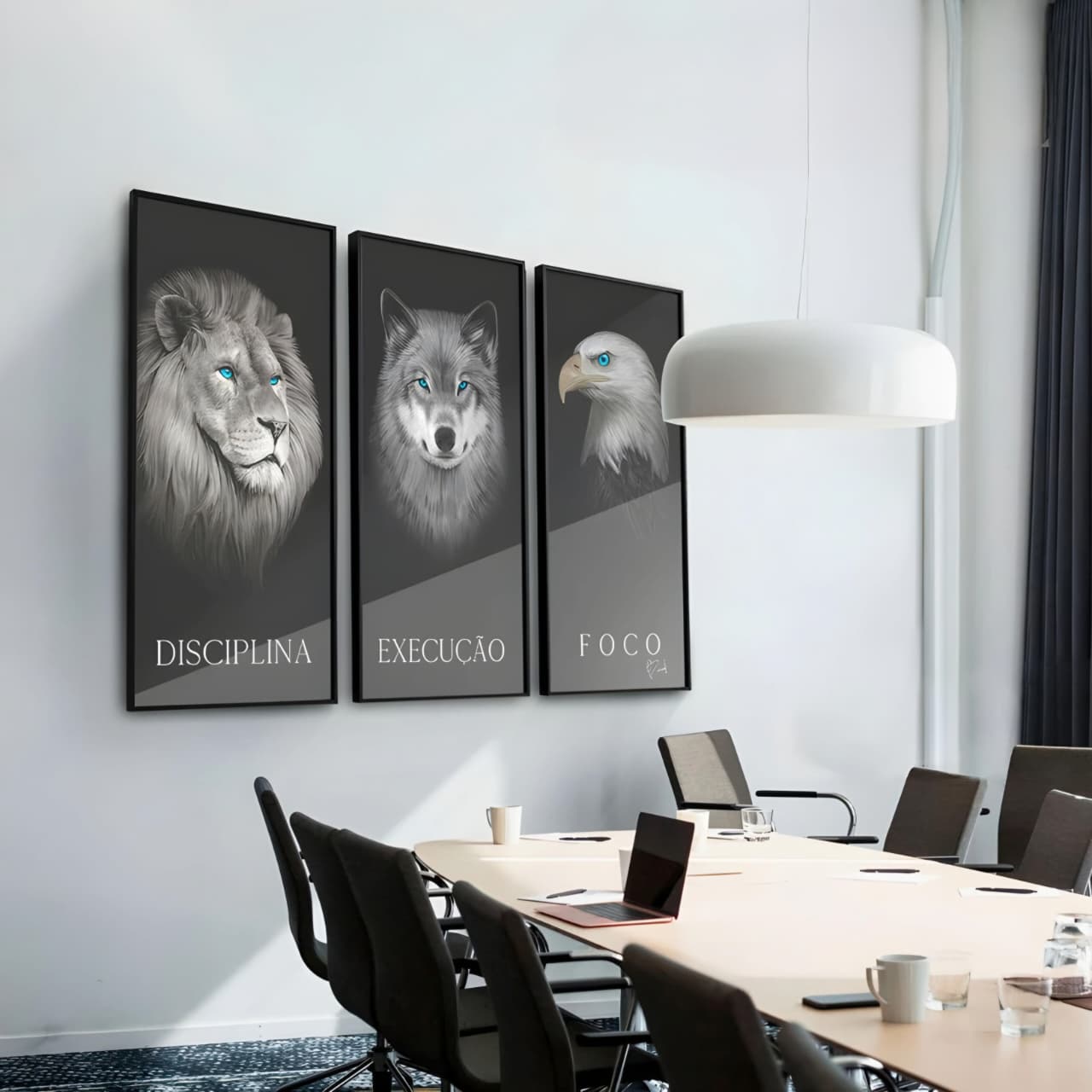 Discipline. Execution. Focus. – Motivational Animal Wall Art Set