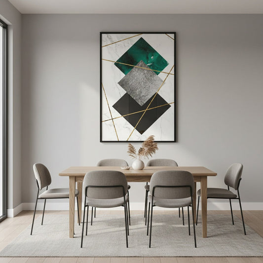Marble Background Gold Line Print | Wall Art