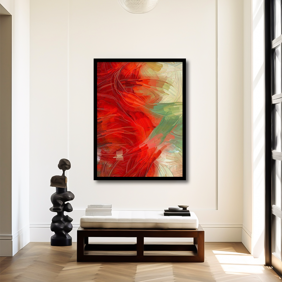 Red Minimal Abstract Canvas Frames | Wall Art
