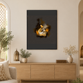 Al Hayy Al Qayyum, Canvas Printing - Islamic Wall Decor — square premium interior mockup, complete full frame visible with safe margin