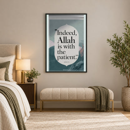 Allah With You Always: Be Patient, Be Strong! — square premium interior mockup, complete full frame visible with safe margin