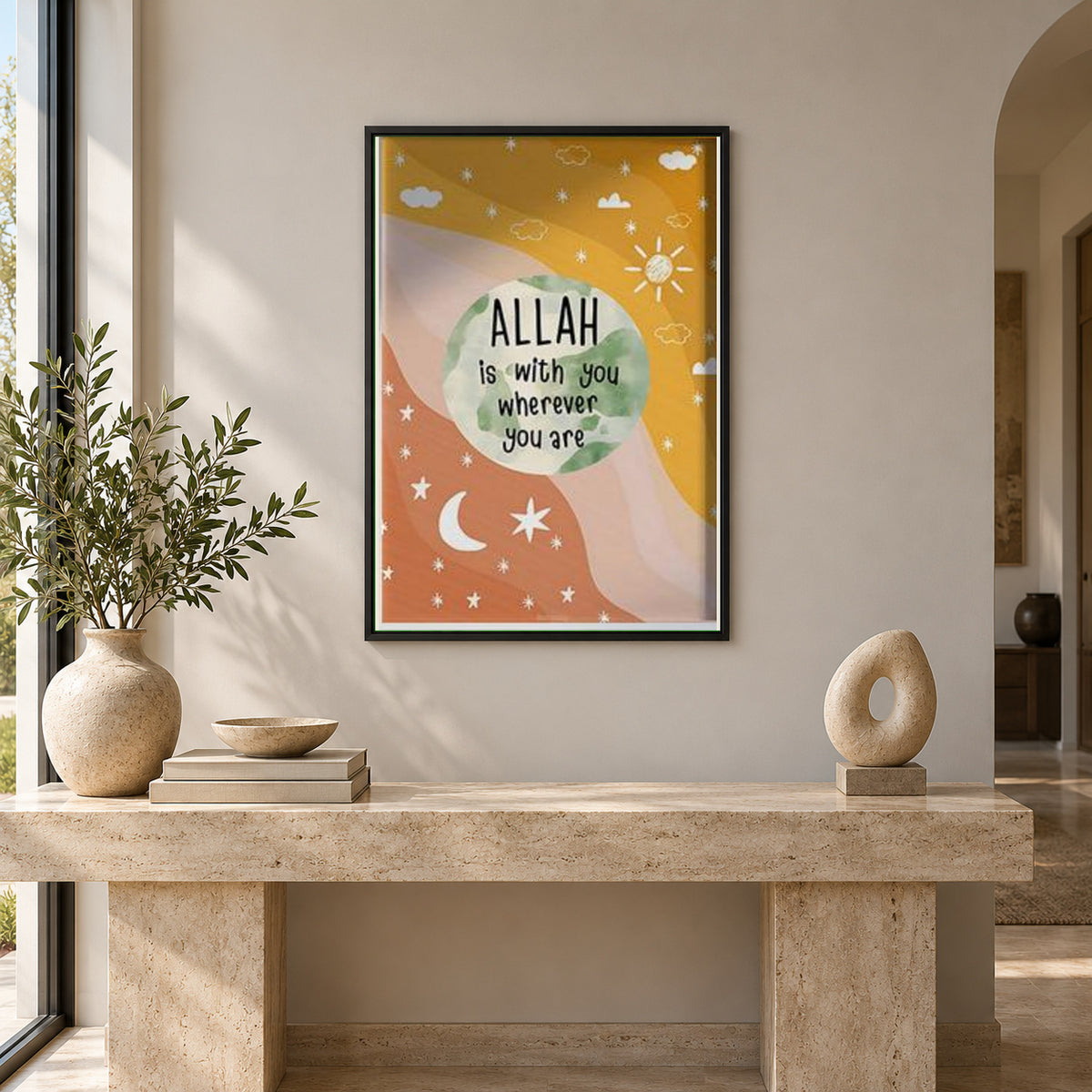 Allah's Presence: In Every Place — square premium interior mockup, complete full frame visible with safe margin