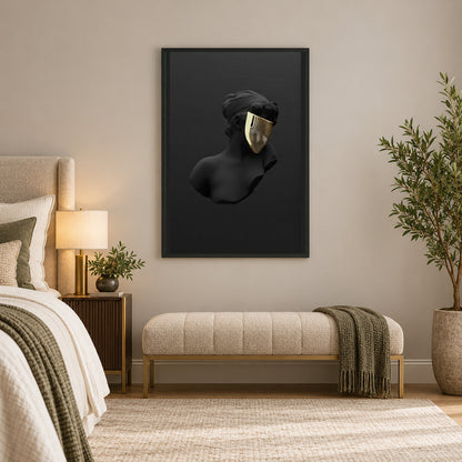 ALL BLACK BUT GOLD — square premium interior mockup, complete full frame visible with safe margin