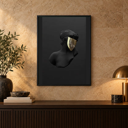 ALL BLACK BUT GOLD — square premium interior mockup, complete full frame visible with safe margin