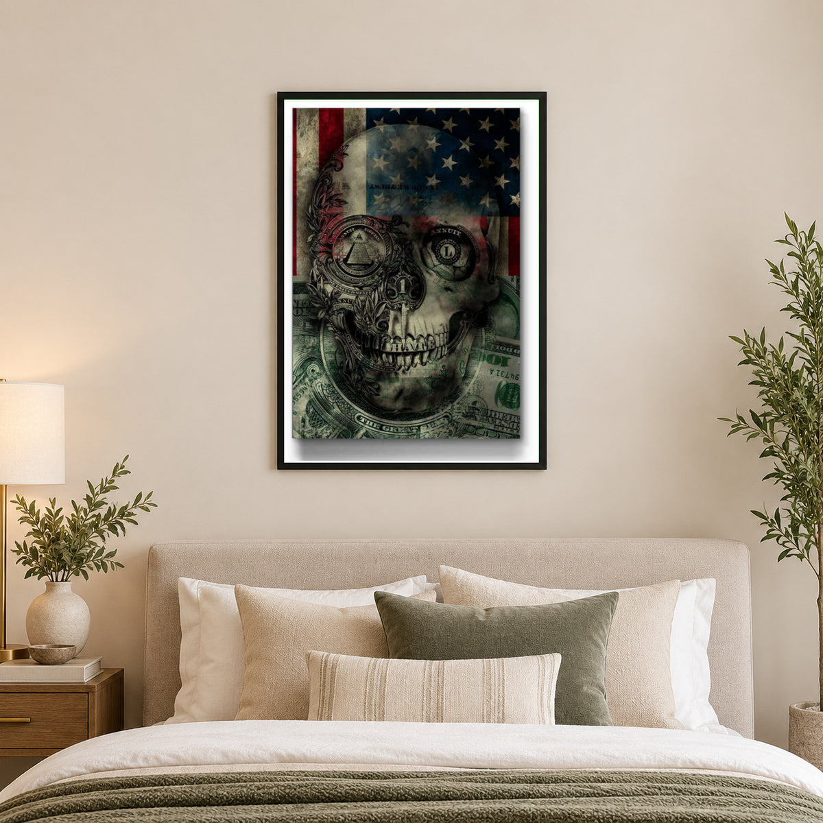 American Skull — square premium interior mockup, complete full frame visible with safe margin