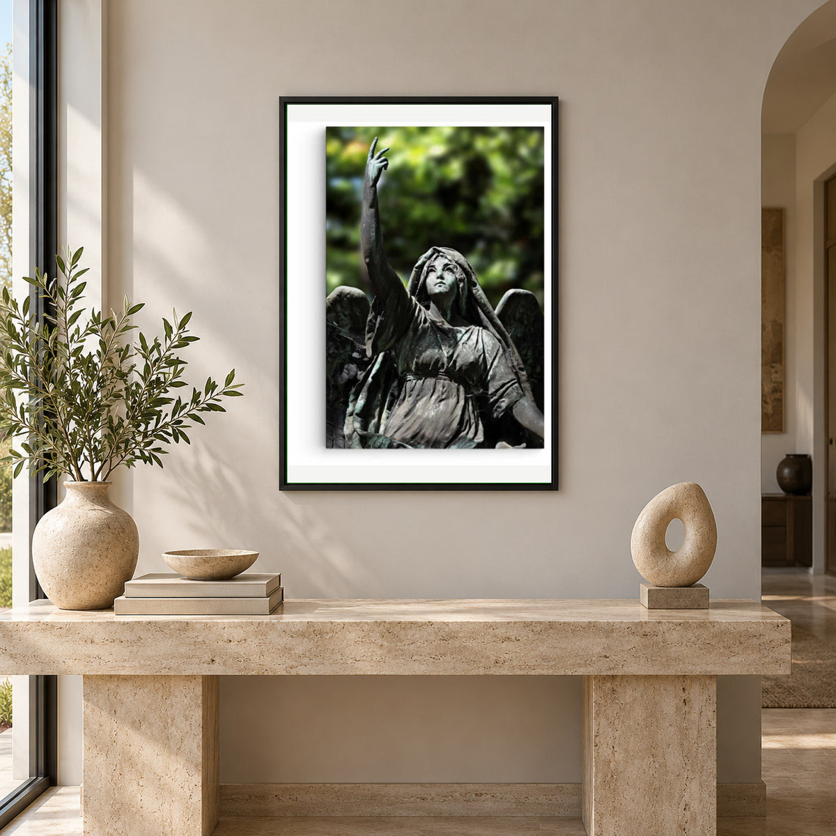Angel Statue — square premium interior mockup, complete full frame visible with safe margin