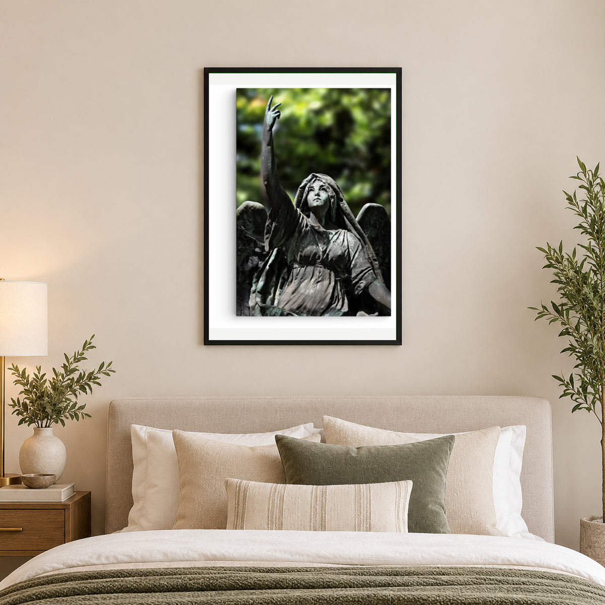 Angel Statue — square premium interior mockup, complete full frame visible with safe margin