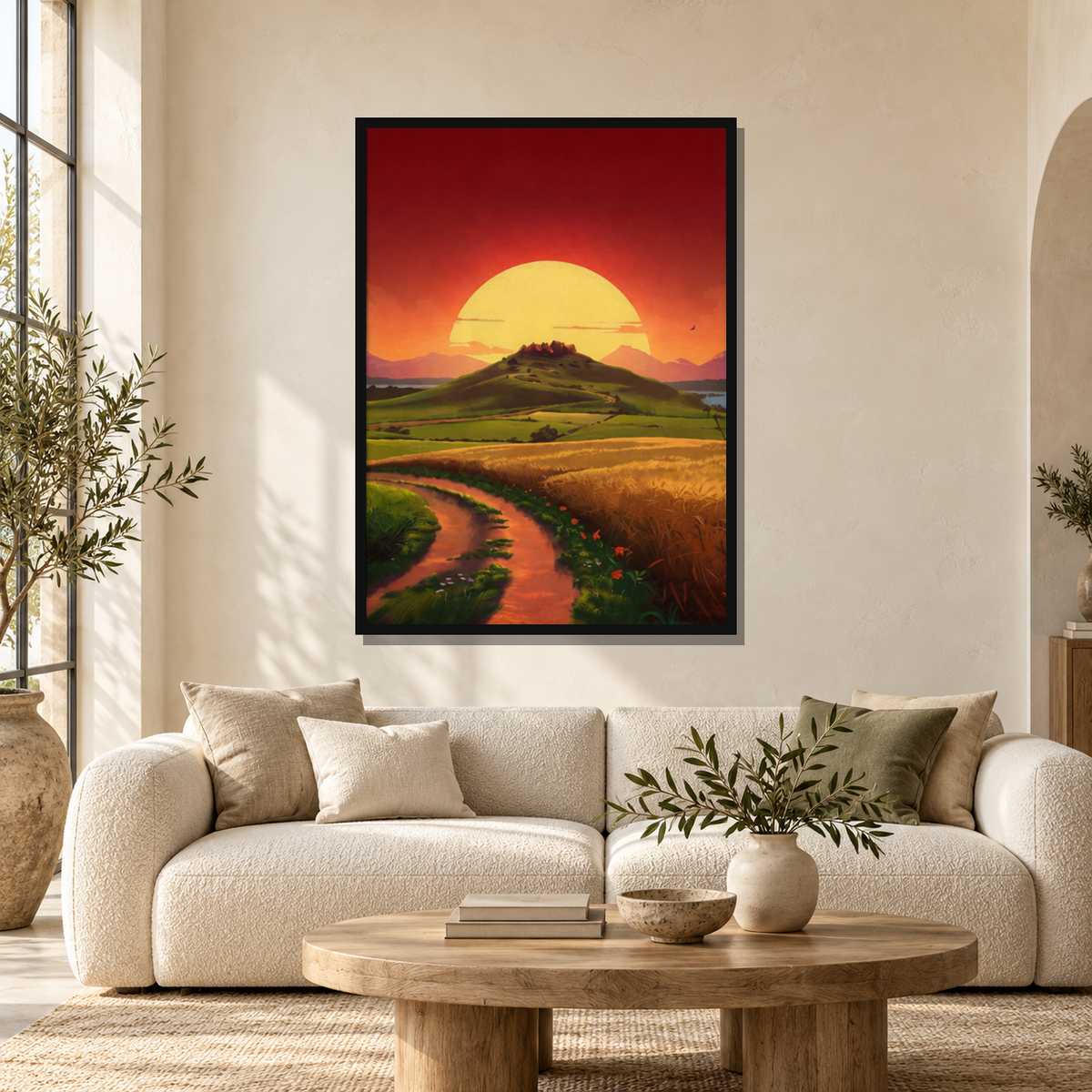 Artstation — square premium interior mockup, complete full frame visible with safe margin