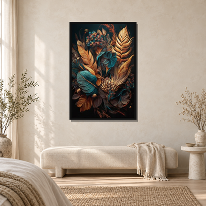 Autumn Leaves | Premium Canvas | Wall Art — square premium interior mockup, complete full frame visible with safe margin