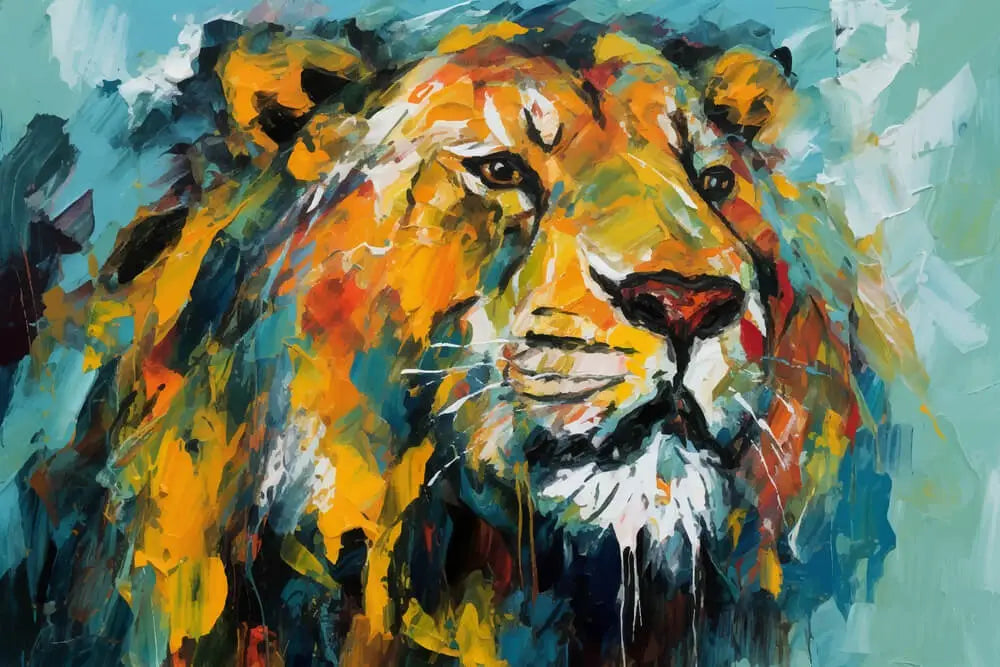 Vintage Lion (4 Panel) Wall Art