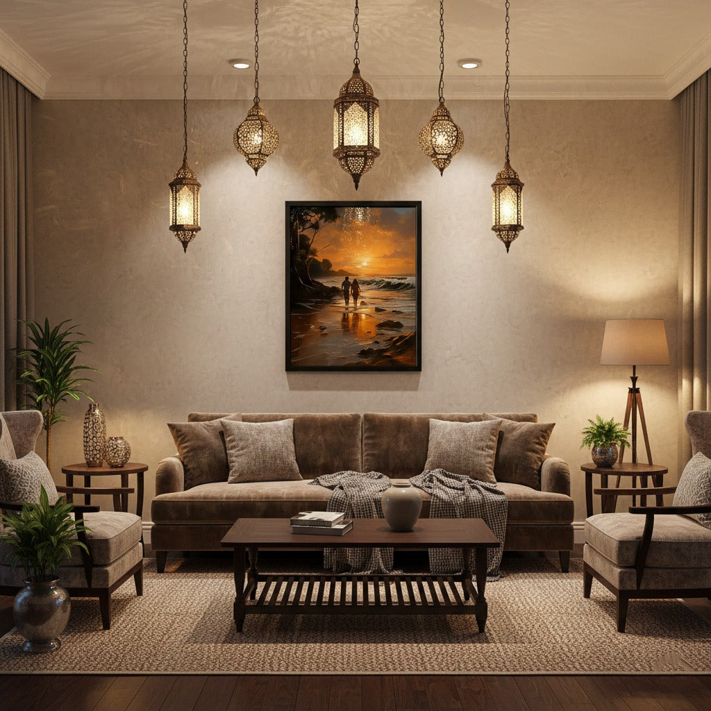 Romantic Couple Canvas Wall Art for Bedroom