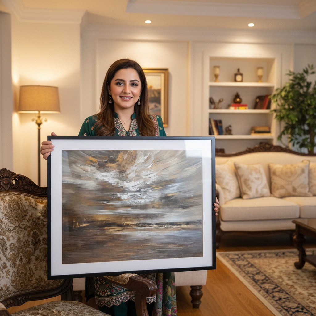 Stormy Sky over Abstract Canvas Frames Wall Art