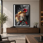 burn money square premium interior mockup 1