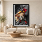 burn money square premium interior mockup 2