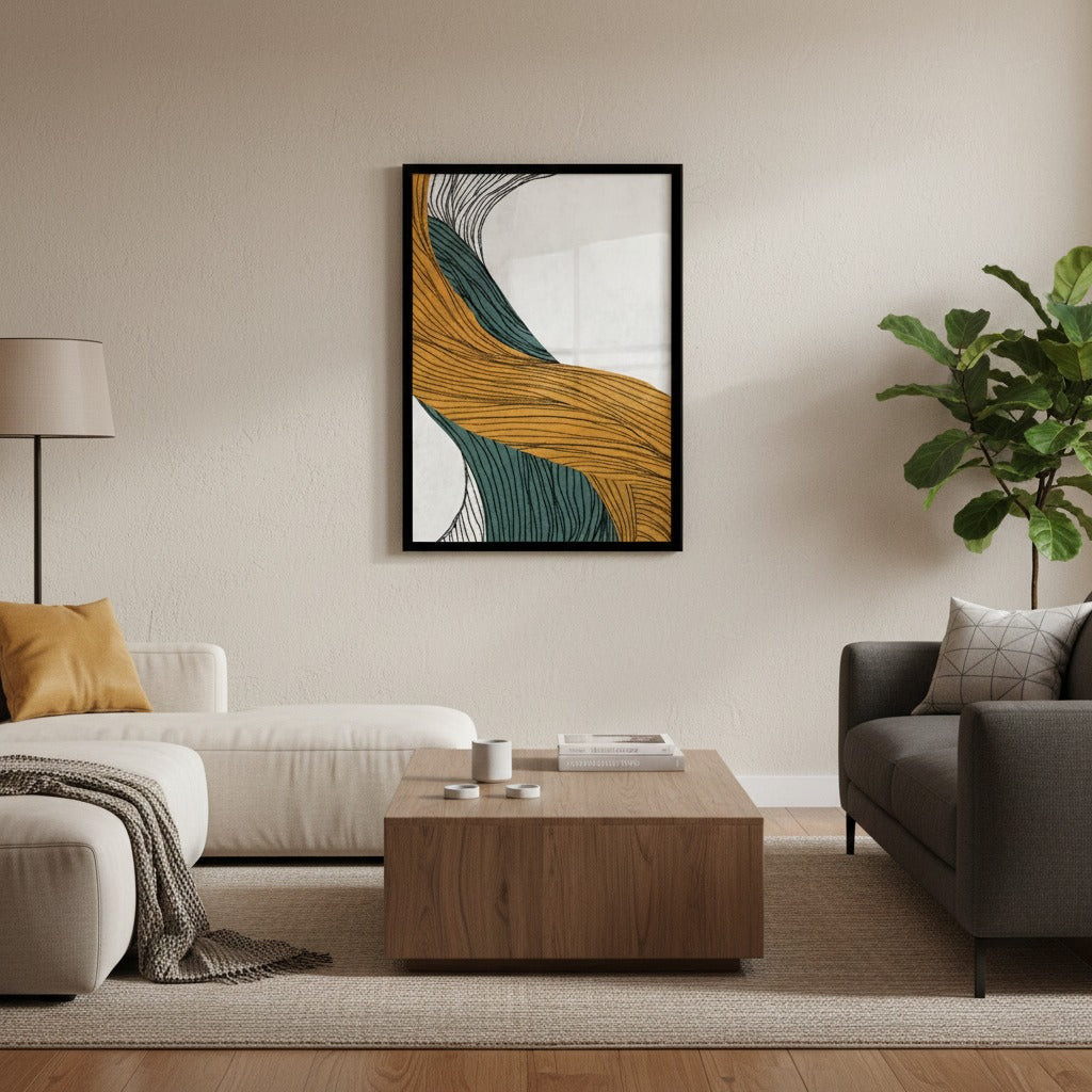 Rumlly Abstract Gilded Canvas Frames | Wall Art
