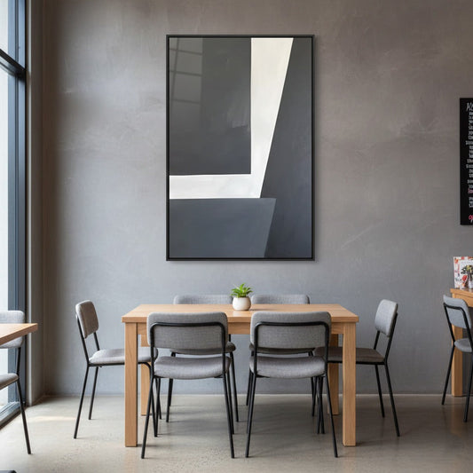 Sophisticated Abstract Black and White Canvas Wall Art