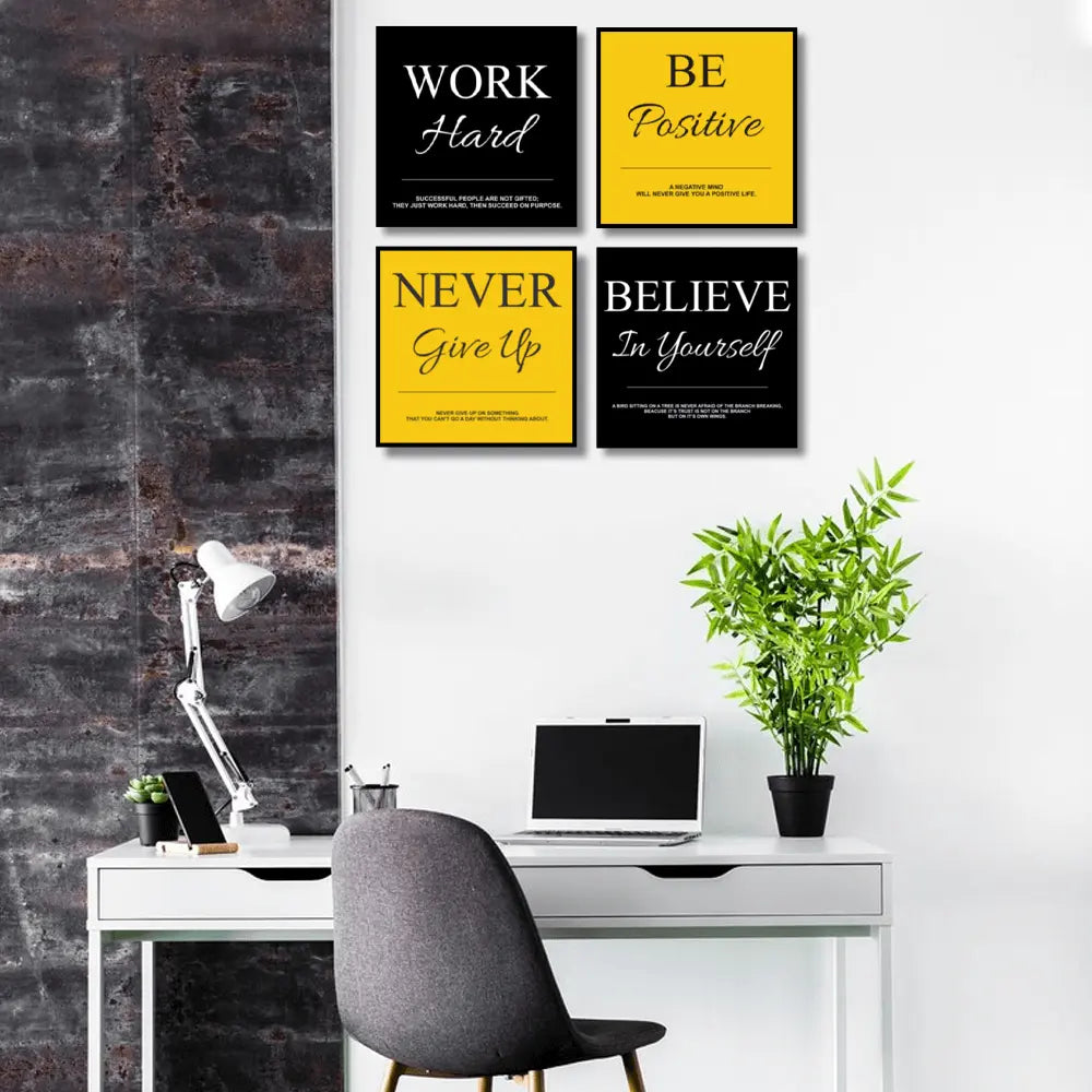 Passionate Inspiring Quotes (4Panel) Wall Art