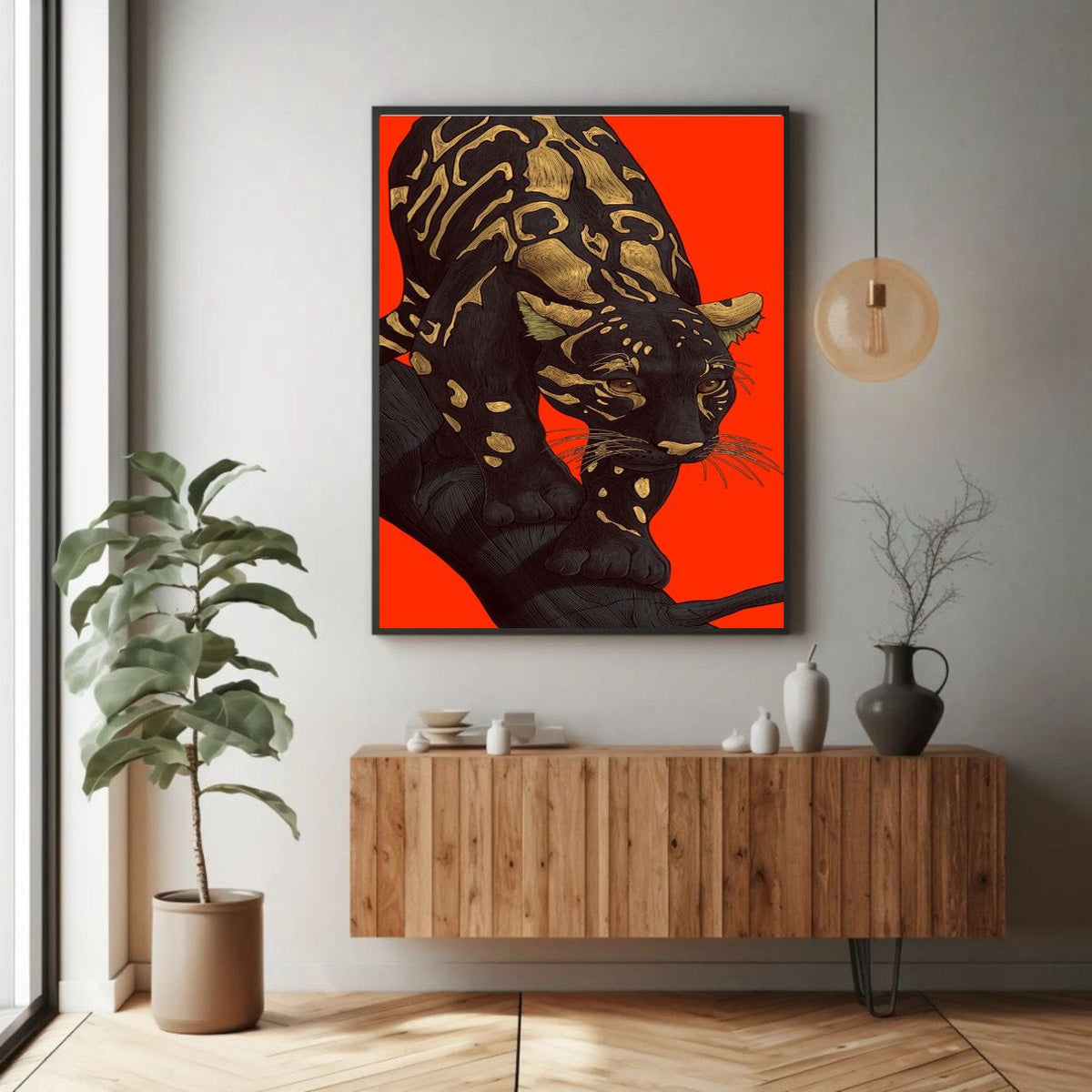 The Golden Predator Single Wall art