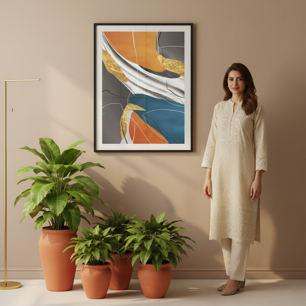 High-class Gold Foil Abstract Canvas | Wall Art