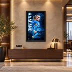 Erling Haaland No. 9 square premium interior mockup, complete full frame visible with safe margin