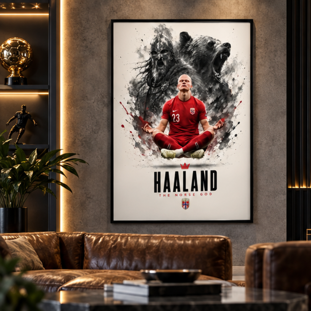 Erling Haaland Valhalla's Striker square premium interior mockup 1