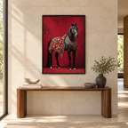 The Royal Stallion Single Wall art — square premium interior mockup 2, full frame visible