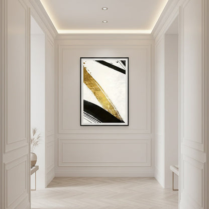 Black And Gold Harsh Slashing Abstract | Wall Art