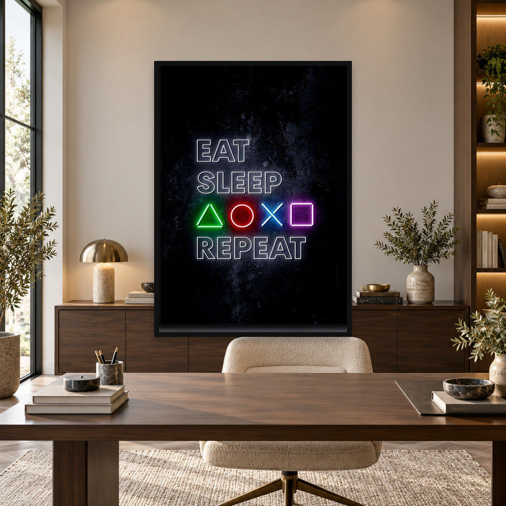 GAMER GLOW - BLACK — square full-frame-safe premium interior mockup 02
