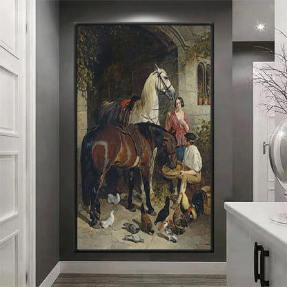 Modern design canvas painting with a hollow frame