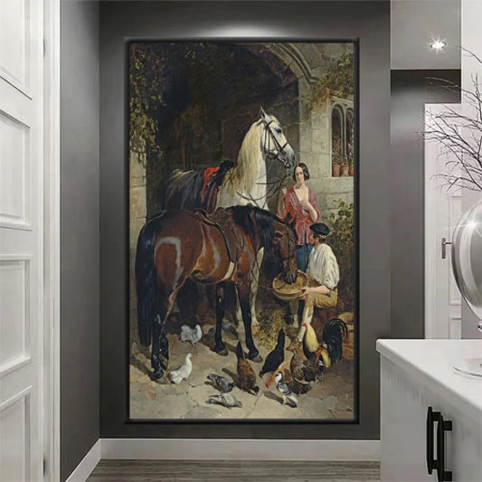 Modern design canvas painting with a hollow frame