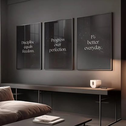 Modern Motivational Quote Wall Art (3 Piece Set)